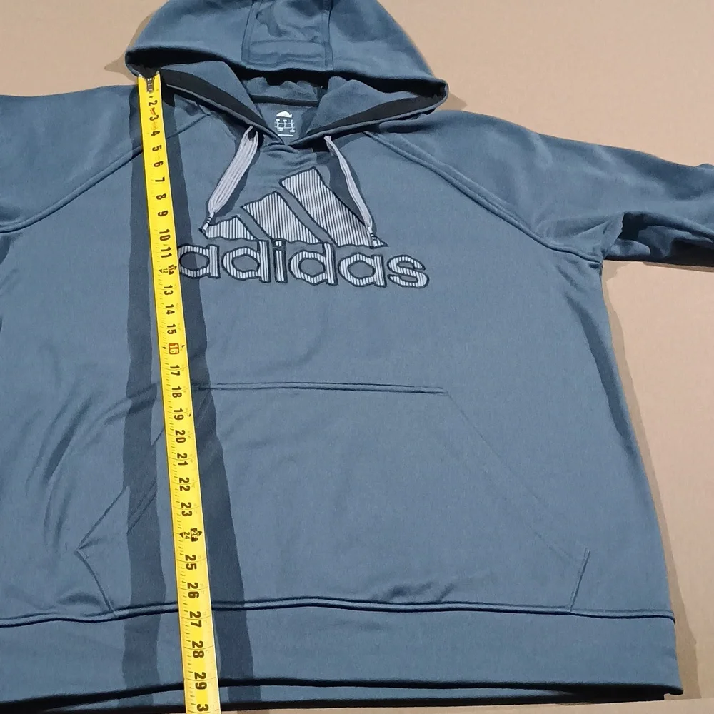 Adidas Men's Steel Blue Gray Hoodie